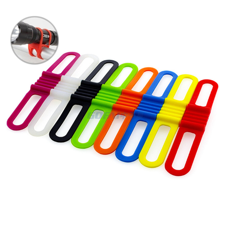 Mountain Bike Silicone Gel Strap Lamp Holder Bandage 