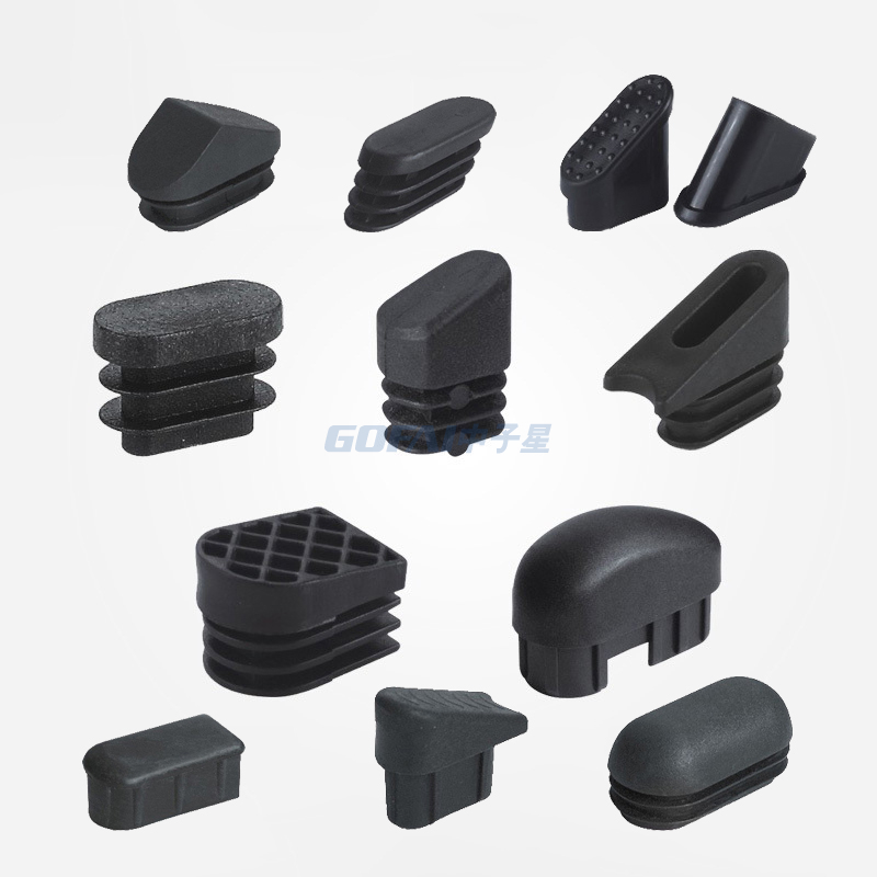 Supplier Furniture Black Plastic Oblique Oval End Cap Tubing Insert Pipe Plugs