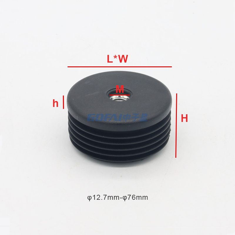 38*M8 Nut Round Plastic Threaded Insert Plug for Furniture Chair Leg Pipe Tube