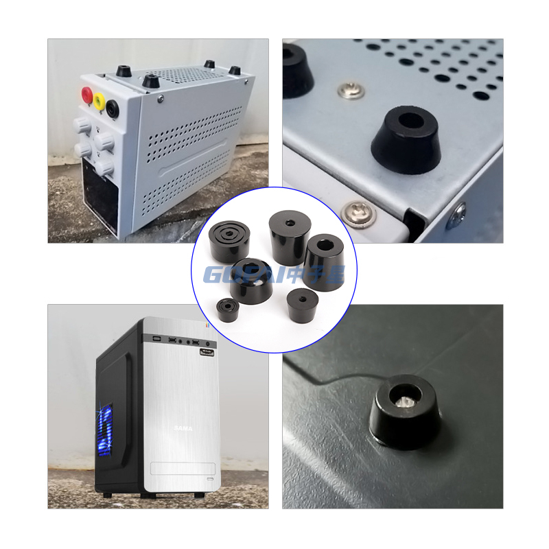 Round Rubber Feet Bumpers Pads with Built in Stainless Steel Washer for Furniture Electronics Cabinet Desk Tables Couches