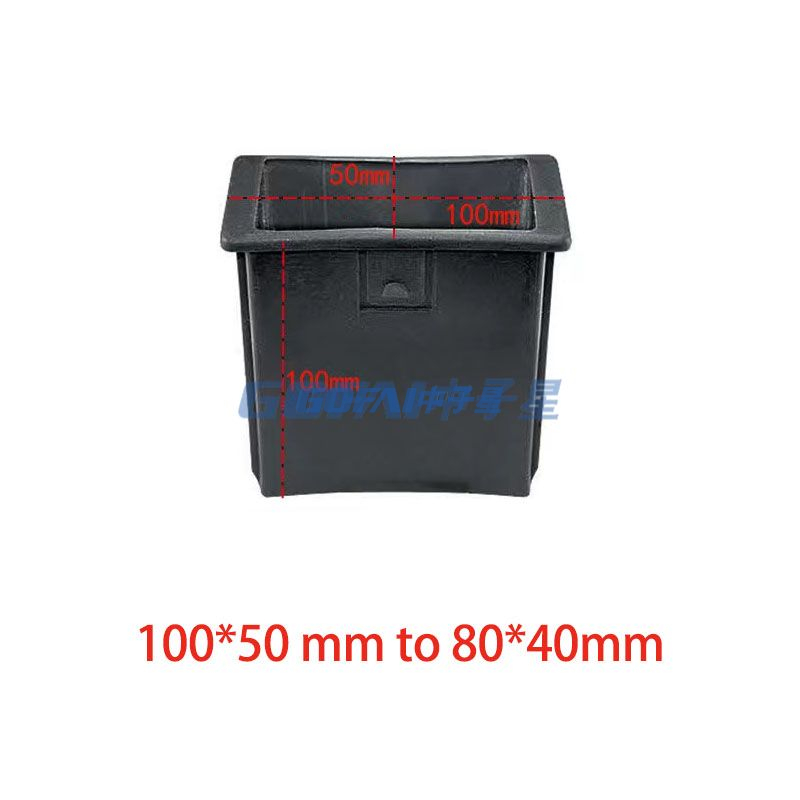 100*50mm To 80*40mm Rectangular Plastic Reducing Bushings Square Tube Hollow Sleeve for Pipe Fitness Equipment Accessories
