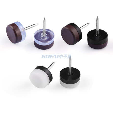 Furniture Plastic Nails on Glide Nylon Slider Pad for Chair Wooden Leg Feet Protector