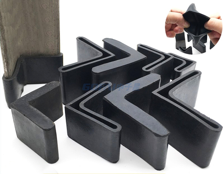 L Shape Furniture Angle Anti Slip Triangle Rubber Foot Pad Leg Covers For Metal Leg