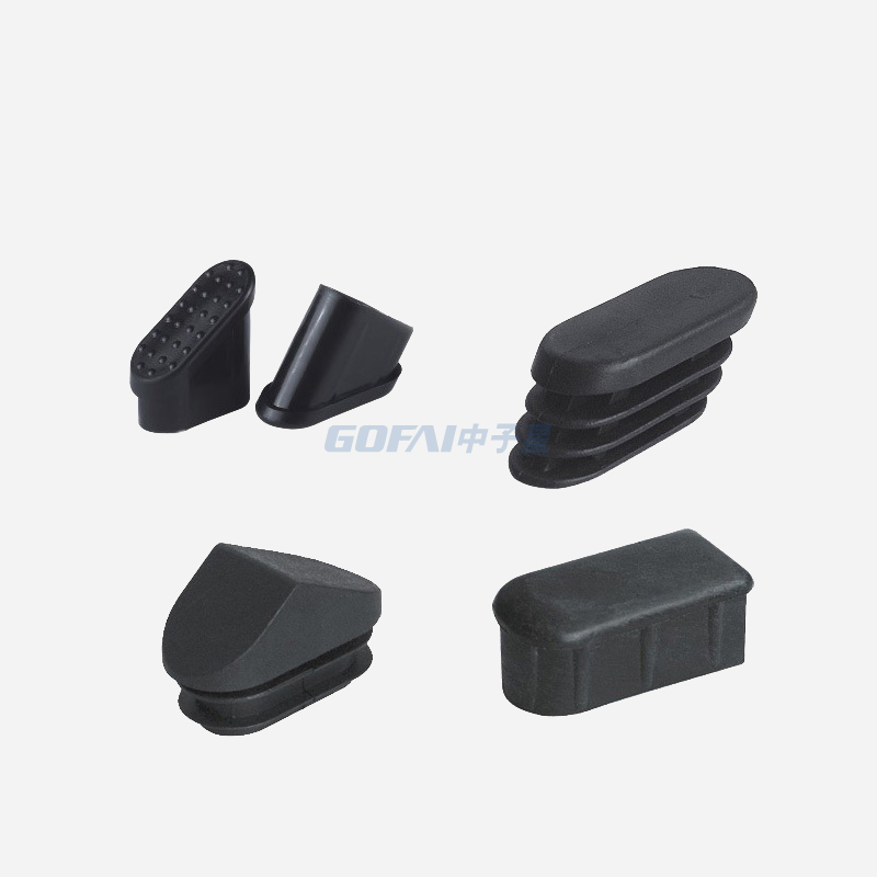 Supplier Furniture Black Plastic Oblique Oval End Cap Tubing Insert Pipe Plugs