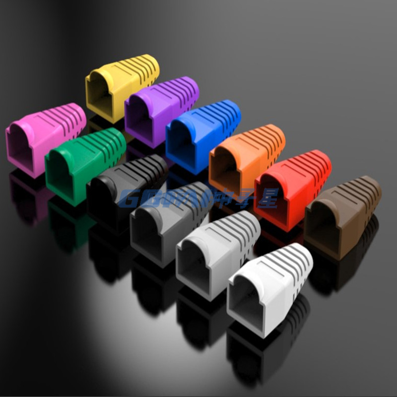 Linkwylan Network Cable Protection Boots For RJ45 Modular Plug Cat5e Cat6 Diameter 5.7-6.2mm Plastic Protection Sleeves 9 Colors