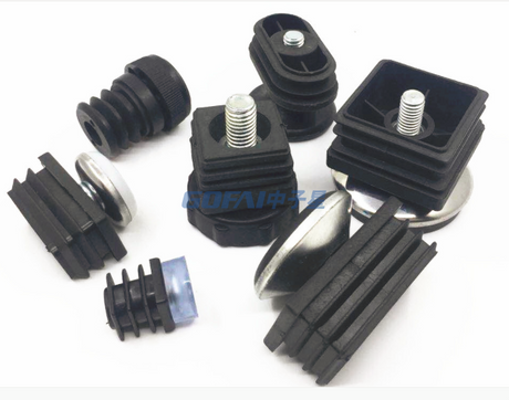 Plastic Furniture Feet Adjustable Leveler Thread Screw Tube Insert Adjustable Leveling Foot Glide Tube Plug with Inner Bolt