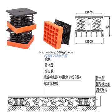 Bar Floor Spring Rubber Shock Absorber Machine Anti-Vibration Bumper Pad Rubber Damper Floating For KTV Floor
