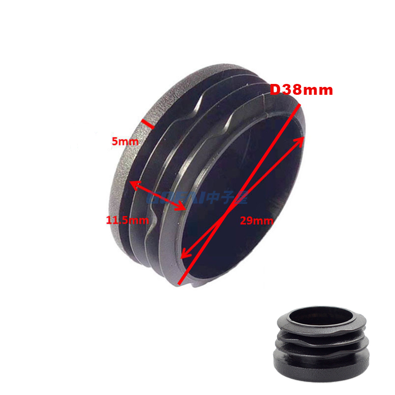 1 1/2 Inch 38mm Round Furniture PE / Pipe End Cap Plastic Insert Hole Plug for Steel Tube Chair Desk Leg