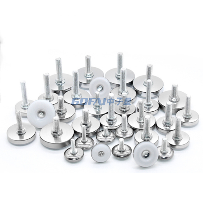 Moistureproof White Furniture Screw Adjustable Leveling Feet Pad