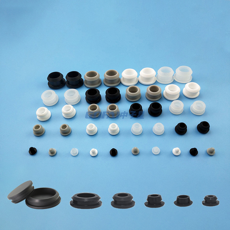 Snap-on Anti Drop Silicone Hole Plug Blanking End Cap with Slot for Pipe Tube