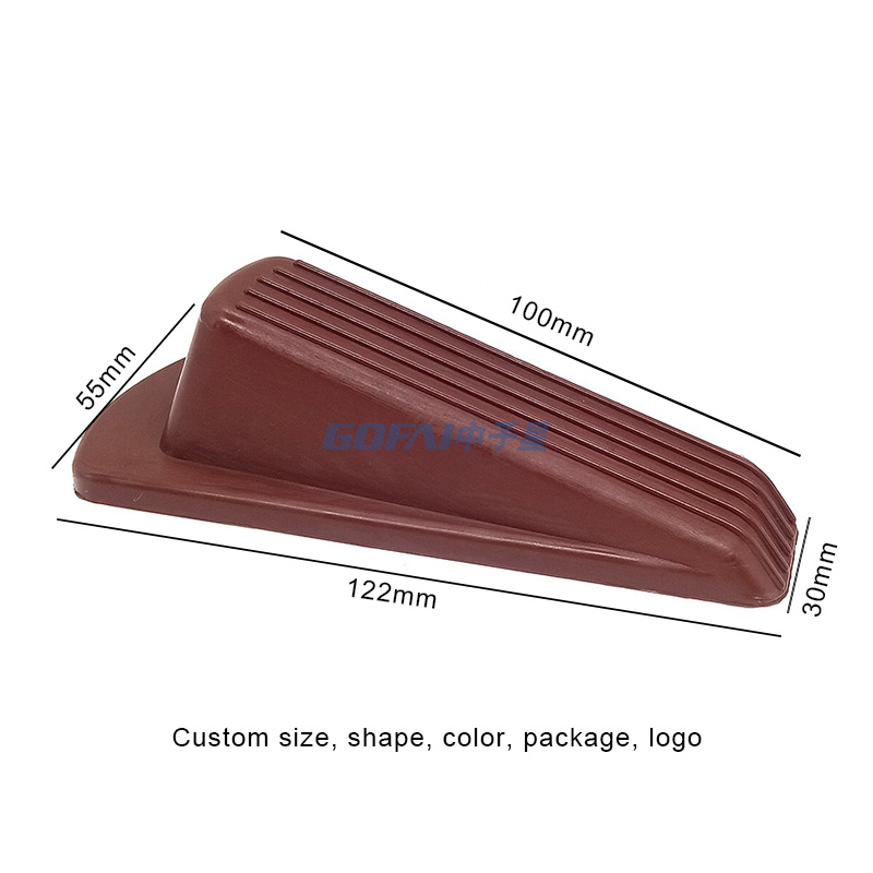Rubber Door Stopper for Bottom of Door on Floor / Silicone Anti-Slip Baby Safety Door Stop Wedge