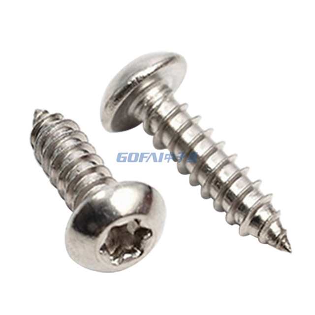 304 stainless steel plum blossom groove screw with column Self-tapping Screws with Cross Round Head and Pointed Tail 