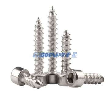 304 Stainless Steel Hexagon Socket Screw / Cylindrical Head Self Tapping Cup Head Self Tapping Screw M2/M2.6/M3/M4/M5/M6