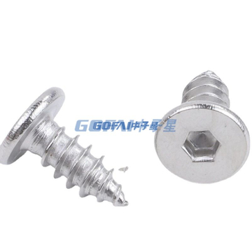 304 Stainless Steel Chamfered Hexagonal Socket Self-tapping Screw/ Large Flat Head Hexagonal Socket Self Tapping Furniture Screw