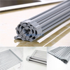 Silicone Roll Up Dish Drying Rack Foldable Stainless Steel Over Sink Kitchen Drainer Rack for Cups Fruits Vegetables