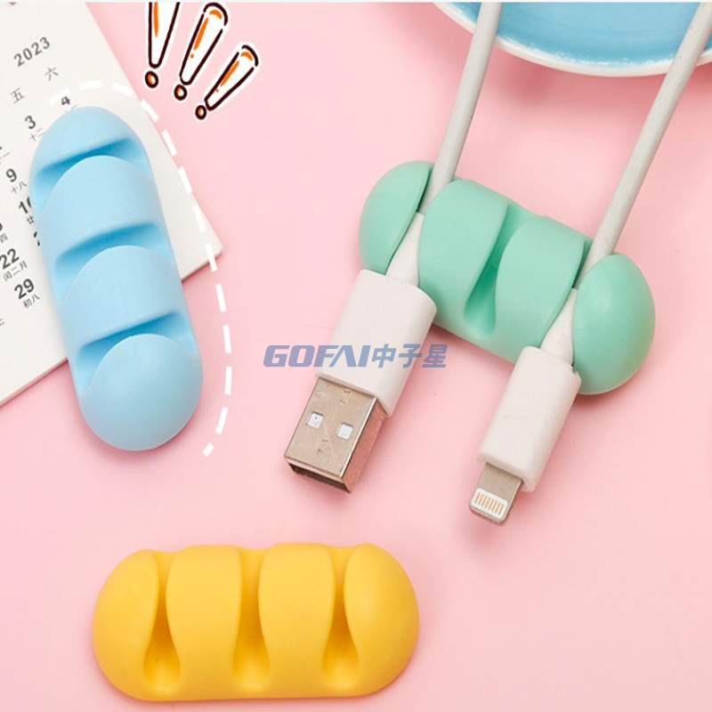 Cable Winder Cord Organizer Earphone Holder Charger Wire Fixing Device Desktop Phone Cables Silicone Tie Fixer Wire Management
