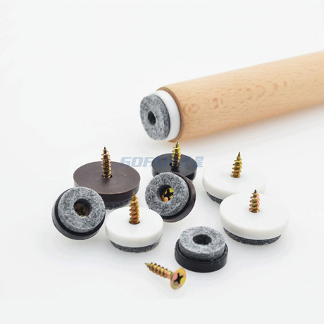 Wood Floor Table Chair Furniture Protector Felt Pads With Screw Nail