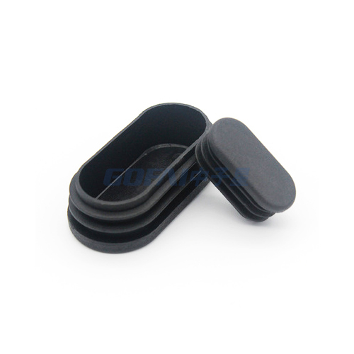 Durable Oval Plastic Plug Glide Insert Black End Cap For Chair Furniture Metal Tube