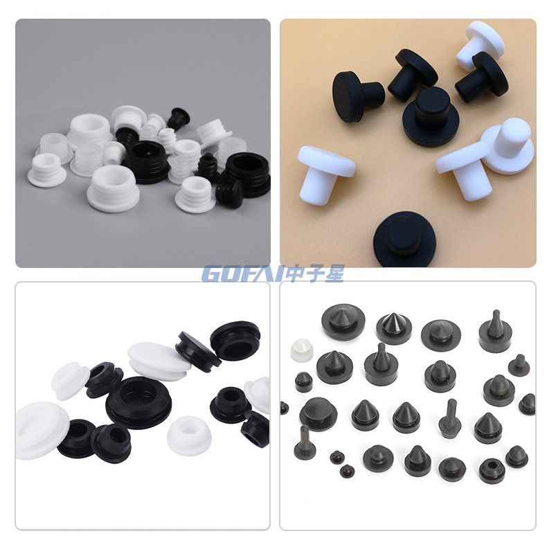 Heat Resistant Flat T-Shaped Silicone Hole Plug Small Anti-Collision Waterproof Rubber Threaded Plugs