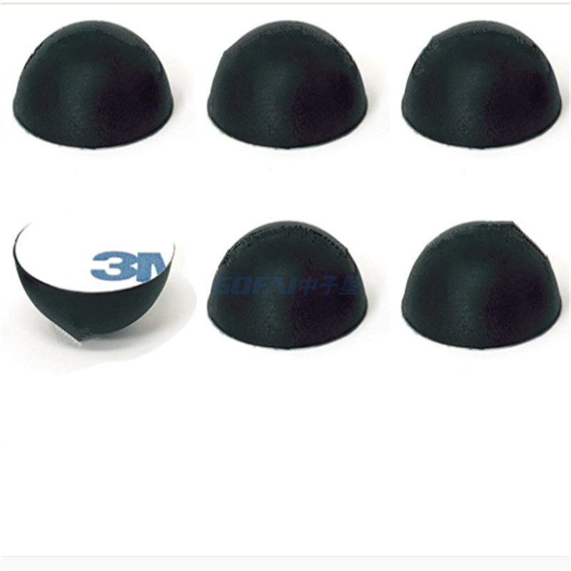 3M Black Rubber Bumpons (100 Pack) - 8mm X 2mm Self-Adhesive Pads