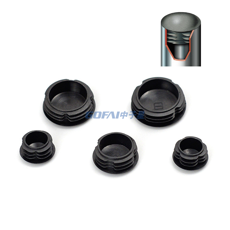 High quality 25mm 32mm 38mm 10mm-60mm Round Plastic Insert End cap for Stainless Steel Tube Plastic Pipe Plug