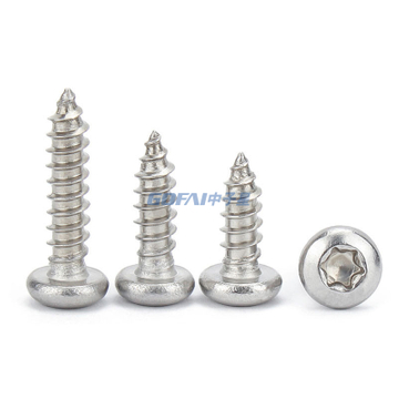 304 stainless steel plum blossom groove screw with column Self-tapping Screws with Cross Round Head and Pointed Tail 