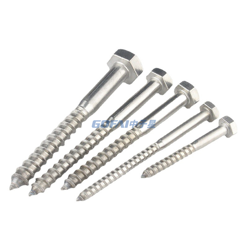 304 stainless steel outer hexagon Self-tapping screw outer hexagon self tapping wood screw bolt half tooth screw M6M8M10