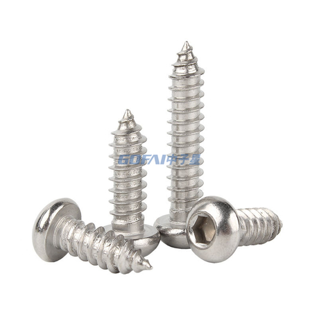 304 Stainless Steel Half Round Head Hexagonal Self Tapping Wood Screw, Pan Head Extended Pointed Tail Screw M2M3M4M5M6