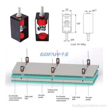Spring Vibration Isolator Hanger Ceiling Shock Absorber with Removable Frame