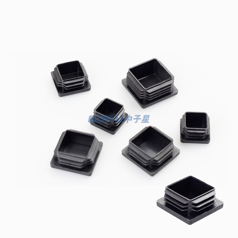 1/2" 1" 1 1/4" 1 1/2" 2" 3" Square Plastic Hole Plugs Inserts for Furniture Metal Tube Chair Leg Plastic Tube End Cap