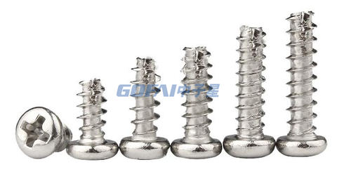 304 316 Stainless Steel Carbon Steel Black Cross Round Head Pan Head Cutting Tail Self Tapping Screw