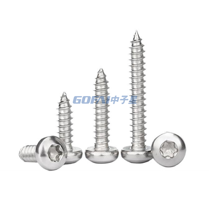 304 stainless steel plum blossom groove screw with column Self-tapping Screws with Cross Round Head and Pointed Tail 