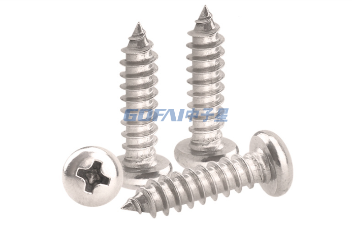 Self-tapping Screws with Cross Round Head Pointed Tail