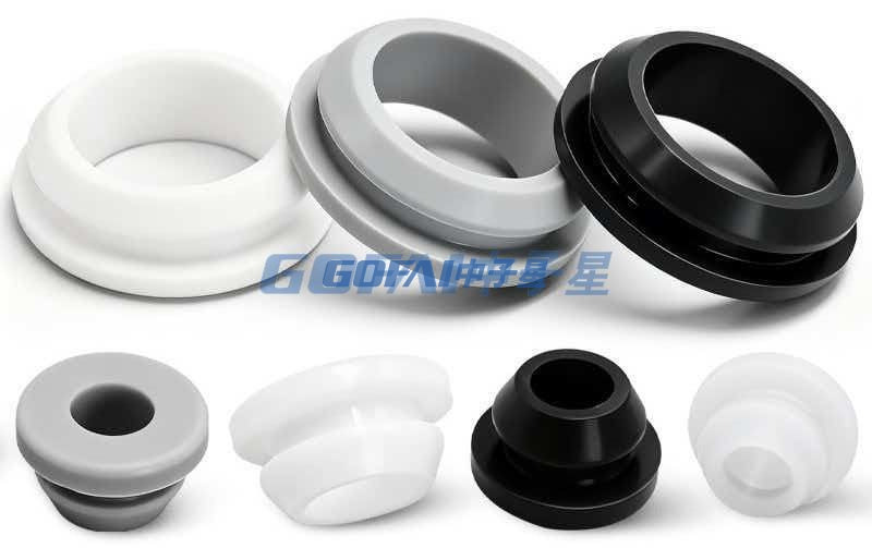 Through Hole Buckled Silicone Rubber Grommet Cable Bushing 