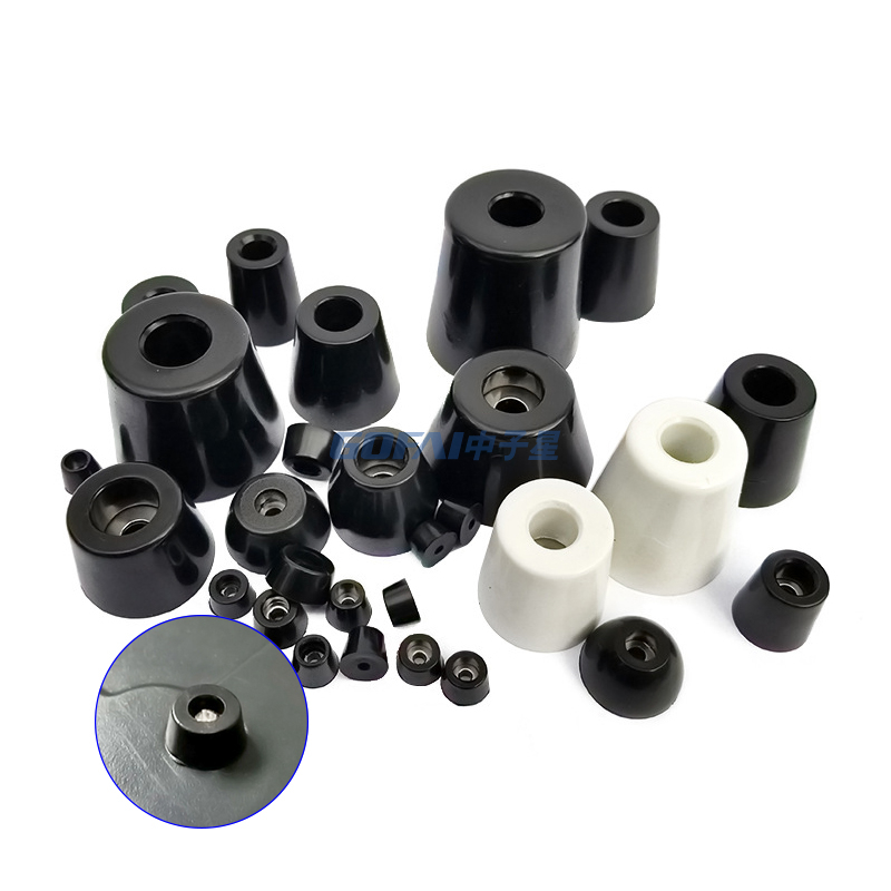 Round Rubber Feet Bumpers Pads with Built in Stainless Steel Washer for Furniture Electronics Cabinet Desk Tables Couches