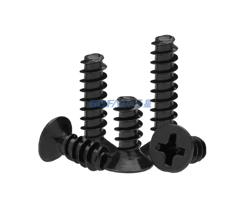 304 316 Stainless Steel Carbon Steel Nickelage Black Cross Countersunk Head Flat Tail Tapping Screws