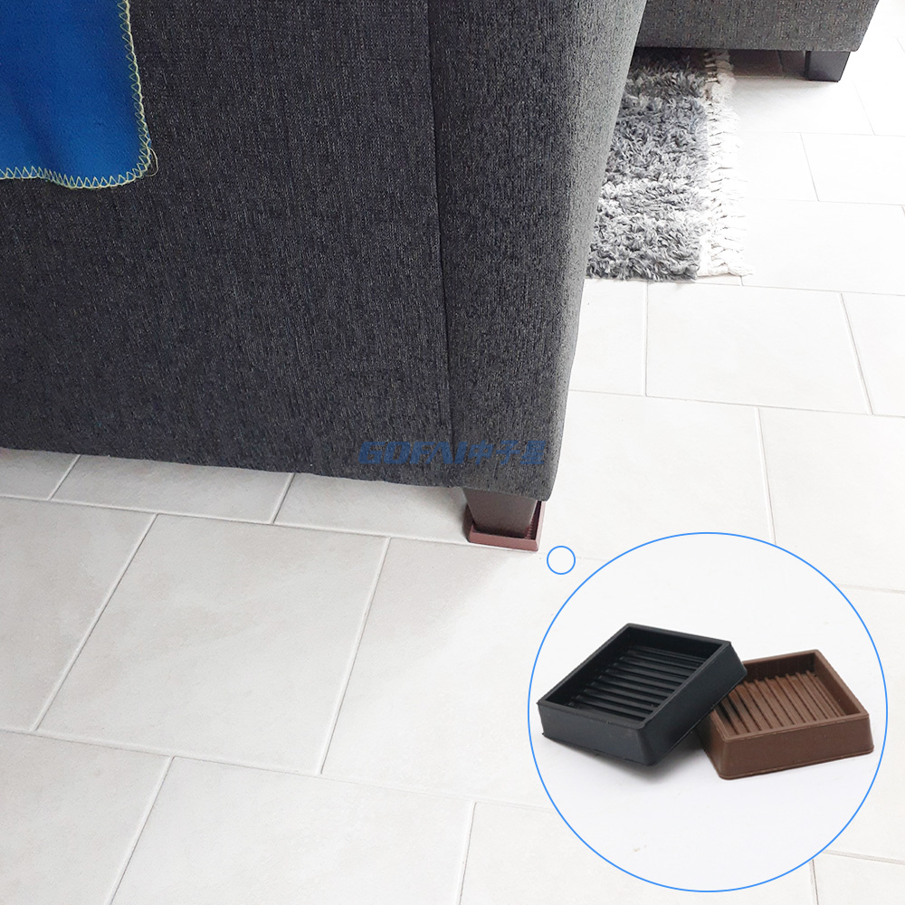 Furniture Caster Cups with Anti Sliding Floor Grip / Wheel Rubber Stopper Floor Protective Pads for Furniture Sofa Beds Chairs