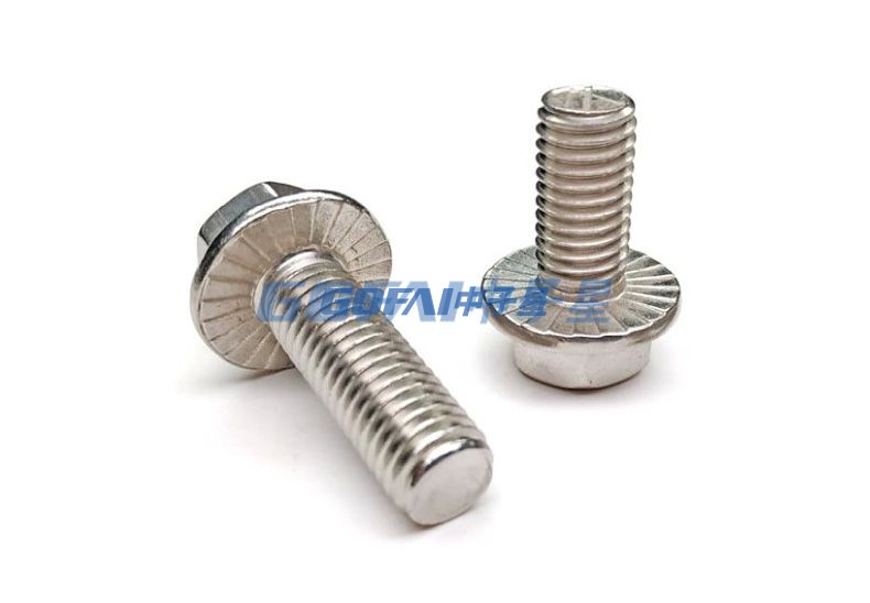 304 Stainless Steel Flange Outer Hexagonal Bolt / Serrated Anti Slip Hexagonal Flange Screw M5 M6 M8 M10 M12