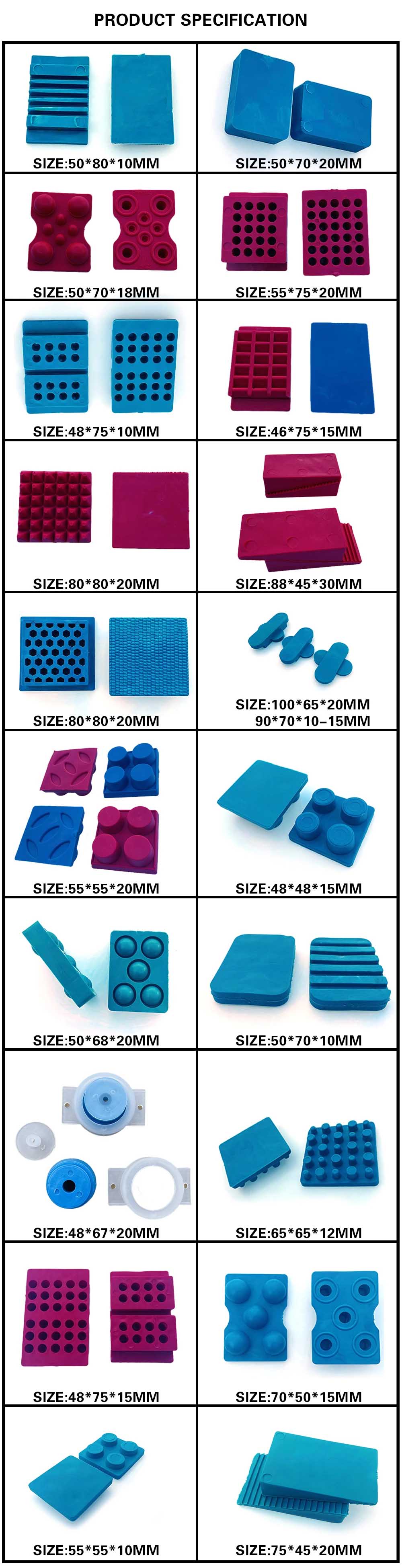 resilient rubber pad