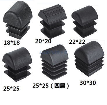 Furniture Square Arched Tubing Black Plastic Pipe End Caps Tubing Insert Plugs