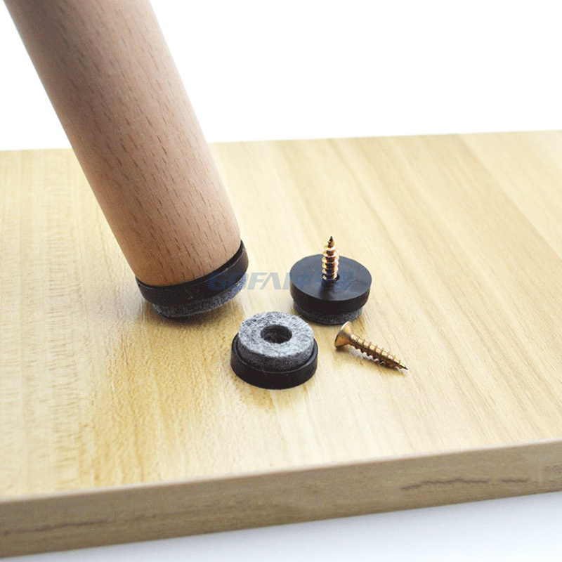 Furniture Glide Nail Screw-on Felt Pad Slider Floor Protector for Wooden Leg Feet