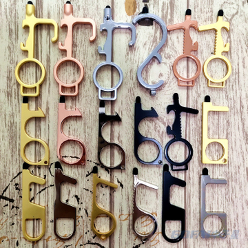 Sanitary Contactless Door Opener Tools With Rubber Stylus 