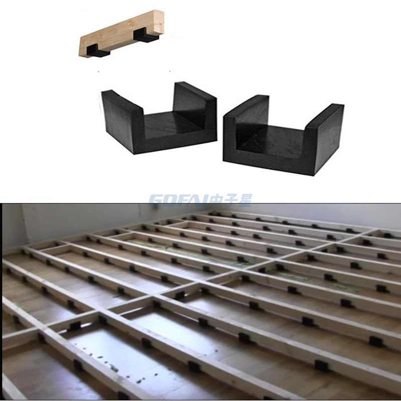 Sport And Gym Floating Floor Acoustic Soundproofing Vibration Isolation Rubber Sound Isolation Block Floor Floater Joist Isolators