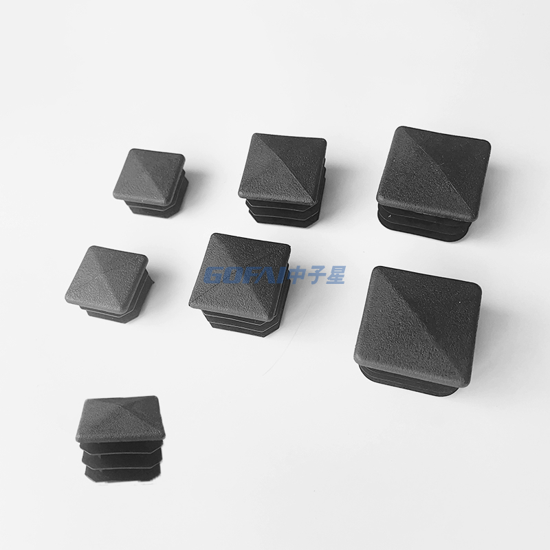 20mm 25mm 30mm 40mm Square Furniture Tower Type PE Insert Diamond Head Plastic Pipe End Cap for Chair Desk Leg Steel Tube