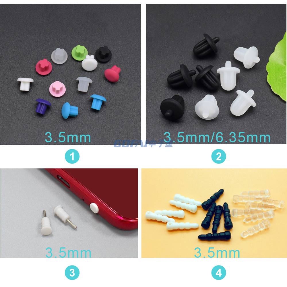 Silicone Rubber 6.35mm Audio Jack Dust Cover Plug For Earphone Computer