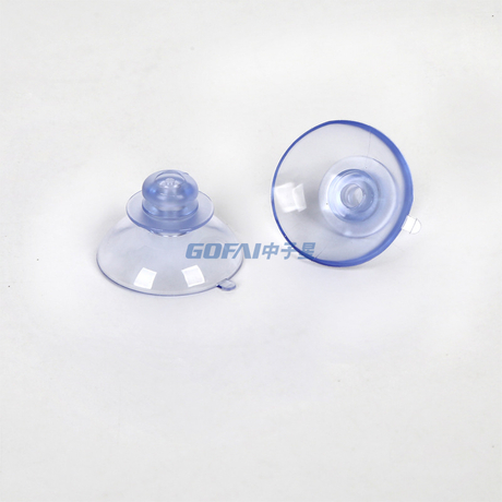 Mushroom Head Suction Cup with Double Brackets for Glass Table Wall / Decorative Accessories 40mm Clear PVC Double Neck Strong Sucker