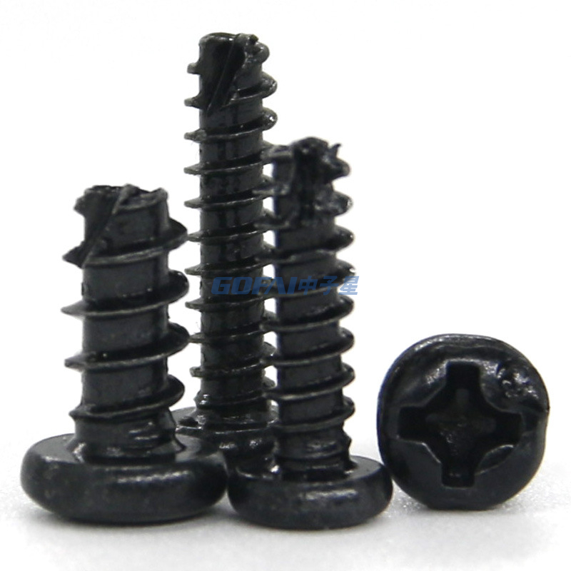 304 316 Stainless Steel Carbon Steel Black Cross Round Head Pan Head Cutting Tail Self Tapping Screw