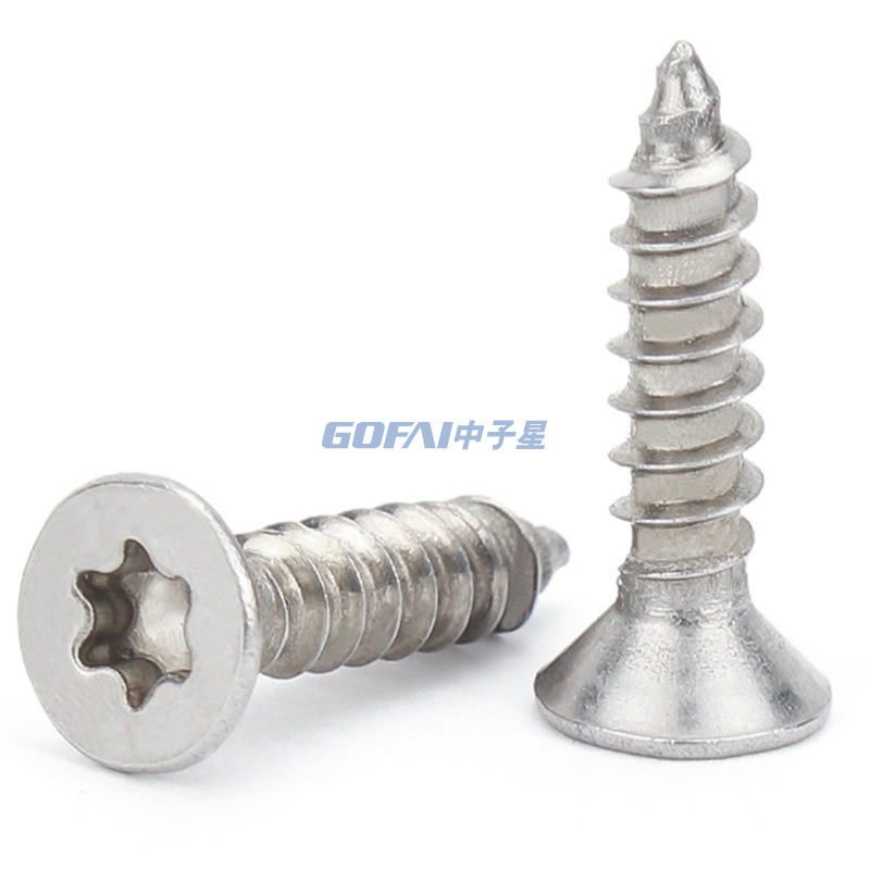 304 Stainless Steel Plum Blossom Groove Screw with Column Tapered Self-tapping Screws with Countersunk Head Plum Blossom