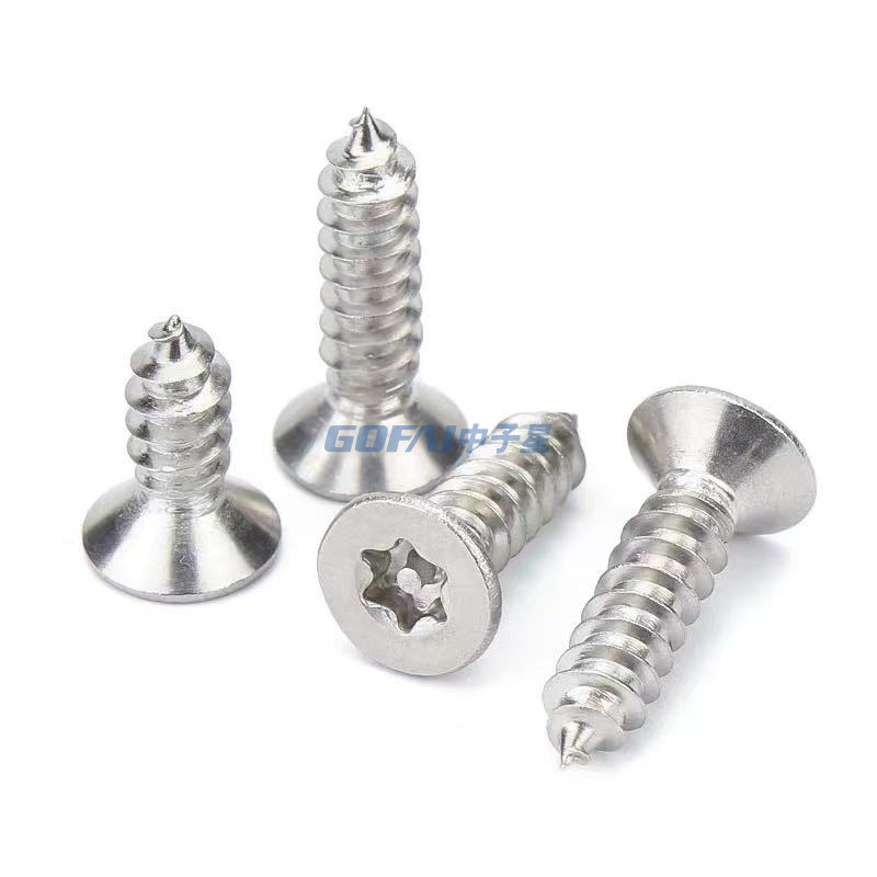 304 Stainless Steel Plum Blossom Groove Screw with Column Tapered Self-tapping Screws with Countersunk Head Plum Blossom