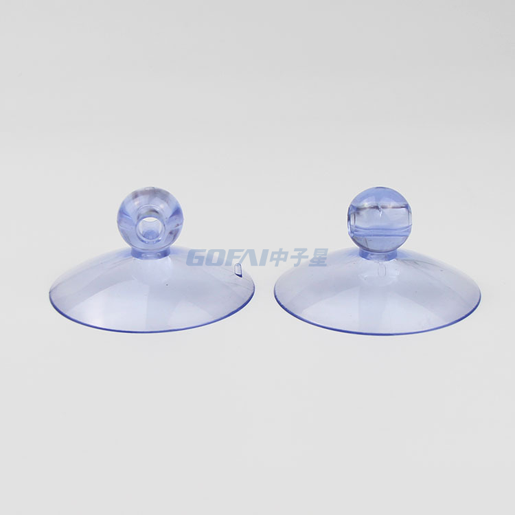 High Quality 63mm PVC Clear Ball Head Suction Cups With Hole For Glass Table